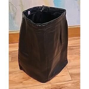 Black LEATHER Short Mini SKIRT Sexy Clubbing‎ GOTH Dark Punk COSPLAY raw hem  26